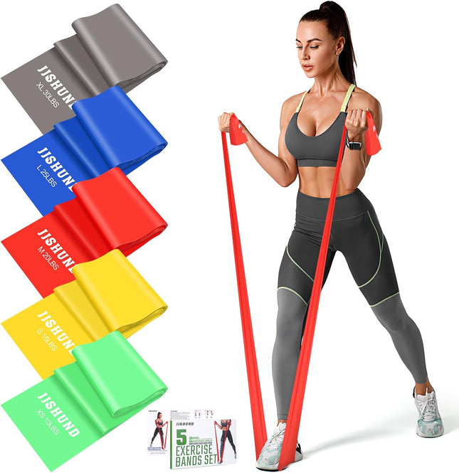 5 Pcs Resistance Bands Set for Yoga, Pilates and Strength Training Workouts