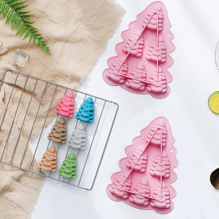 2-Pack Christmas Tree Silicone Molds – 3D Holiday Baking for Chocolate & Candy