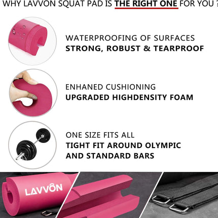 Squat Pad Foam Barbell Pad for Squats Lunges Hip Thrusts & Weight Training