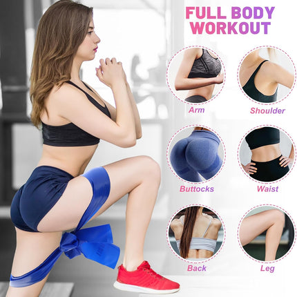 5 Pcs Resistance Bands Set for Yoga, Pilates and Strength Training Workouts