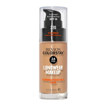 ColorStay Longwear Foundation 220 Natural Beige, SPF 15, Matte Finish, 1 Fl Oz