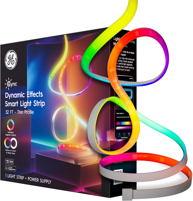 32ft Smart LED Light Strip with Music Sync, WiFi & Alexa/Google Compatible