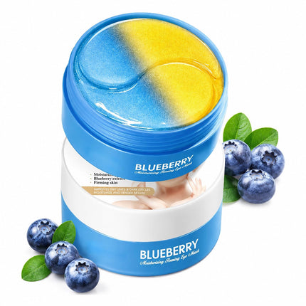 Blueberry Eye Patches 60PCS, Hydrating Under Eye Masks for Dark Circles & Puffiness