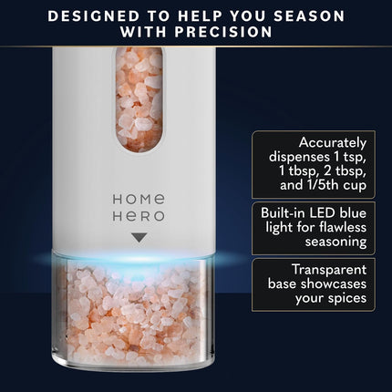 2-Piece Electric Salt & Pepper Shaker Set – Rechargeable with LED Light