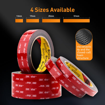Heavy Duty Double-Sided Tape – 1/2" x 18Ft, 3M VHB 5925 Adhesive for Indoor/Outdoor
