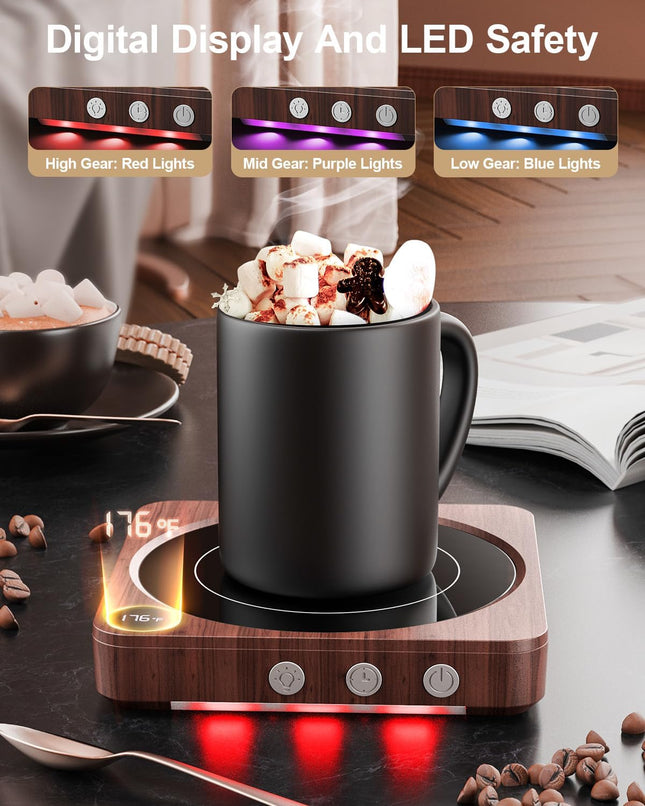 36W Coffee Mug Warmer – Desk, Temperature Display, 2-12H Auto Shut Off