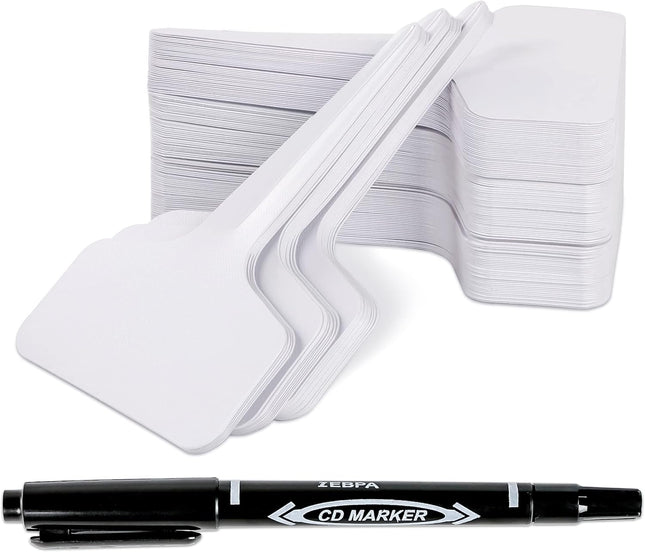 200Pcs Plant Labels – 4" T-Type Waterproof Garden Tags with Permanent Marking Pen
