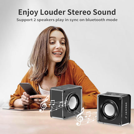 LENRUE Mini Bluetooth Speaker – 5W Wireless Portable, TWS & TF Card Support, Lanyard for Travel & Outdoor