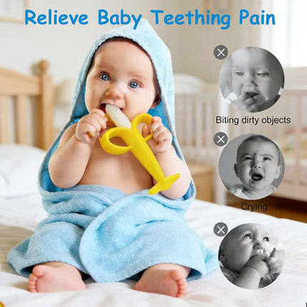 Baby Teething Toys 3-6 Months – BPA-Free Chew Teether, Giraffe & Banana Toothbrush