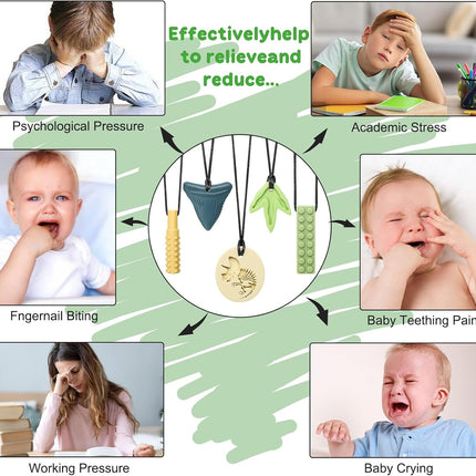 Dinosaur Sensory Chew Necklace – Silicone Chewelry for Autism & ADHD