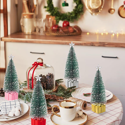 4 Pack Mini Christmas Trees with Lights for Tabletop Holiday Décor