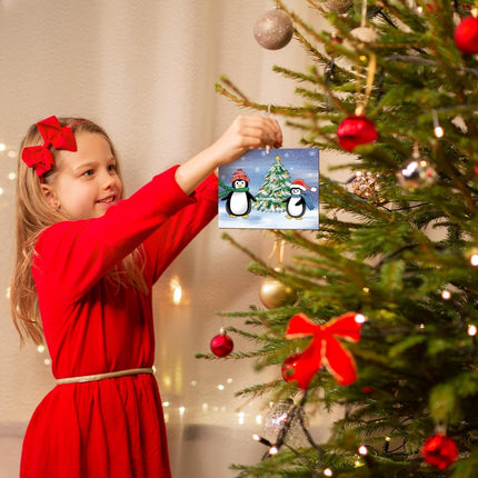 10PCS Large Christmas Wood Crafts – Paintable Ornaments for Kids & Adults