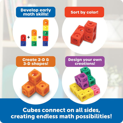 100 MathLink Cubes Set STEM Activities Math Manipulatives Homeschool Kids