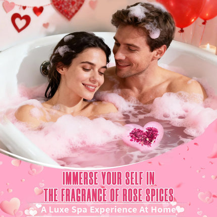 Handmade Heart Bath Bombs – XXL Easter Basket Stuffers for Women & Teens