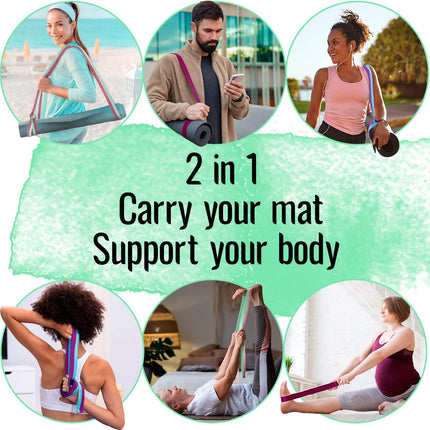 Cotton Yoga Mat Sling Strap Adjustable Holder for Fitness and Pilates
