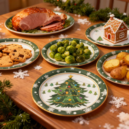 40PCS Christmas Plates & Napkins – Disposable Xmas Tableware for 20 Guests