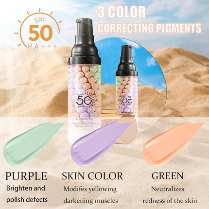 3-in-1 Face Primer – SPF 50, Color Correcting, Moisturizing & Oil Control