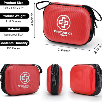 Mini First Aid Kit – 150-Piece Waterproof Medical Kit for Home, Car & Travel