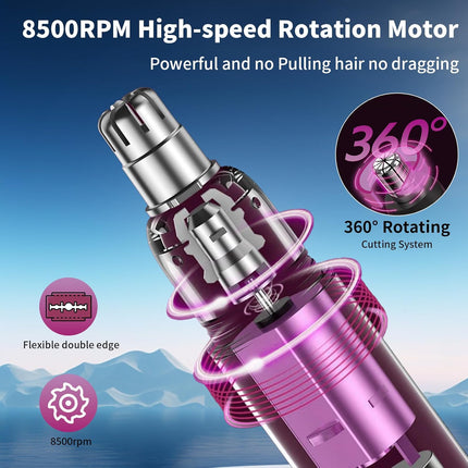 Rechargeable Nose & Ear Hair Trimmer – 4-in-1 Painless Facial & Eyebrow Razor