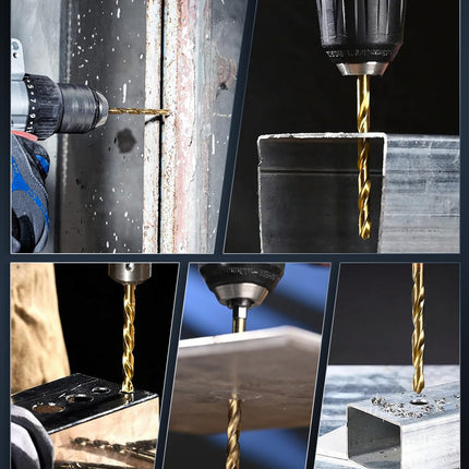 Pcs Titanium Twist Drill Bit Set Hex Shank High Speed Steel Quick Change