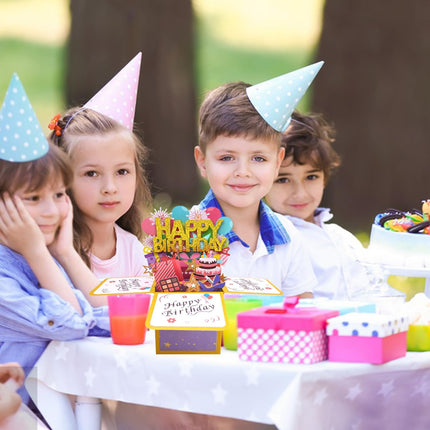 3D Pop-Up Happy Birthday Card, Handmade Greeting Card with Envelope for Kids & Adults