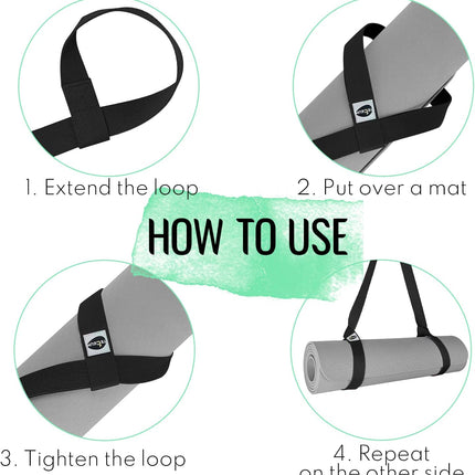 Cotton Yoga Mat Sling Strap Adjustable Holder for Fitness and Pilates