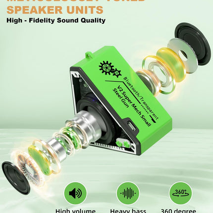 Feixg Mini Portable Bluetooth Speaker – TWS Dual Pairing, LED Lights & Lanyard, Outdoor/Home Use