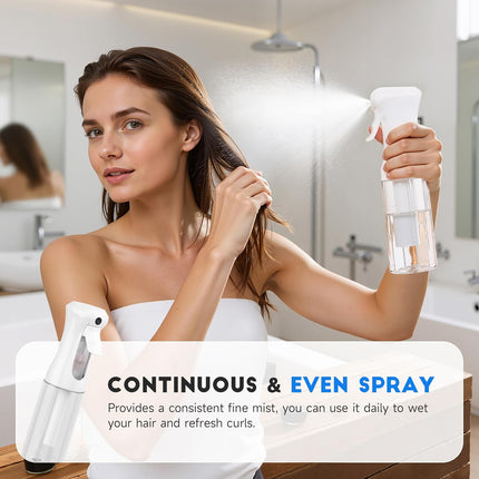 3-Pack Continuous Spray Bottles – Ultra Fine Mist for Hair, Plants & Pets