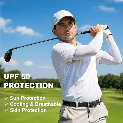 4 Pairs Cooling UV Sun Protection Arm Sleeves Sports Compression Golf Basketball
