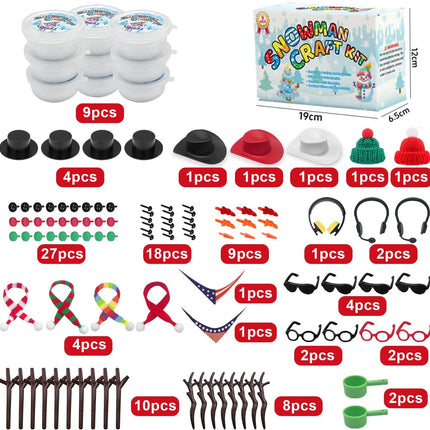 Christmas Snowman Craft Set – Build-a-Snowman Kit for Kids with Modeling Clay