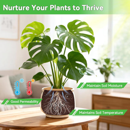 3 Pack 11.8 Inch Coconut Coir Mulch Rings Natural Tree Protector Mats for Indoor Outdoor Plants