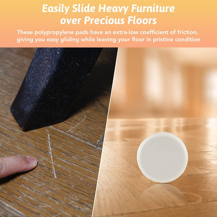 8-Pack Furniture Sliders – 3.5", Heavy-Duty for Carpet & Hardwood Floors