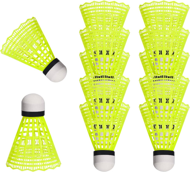 12 Pack Nylon Badminton Shuttlecocks, Durable Birdies for Indoor & Outdoor Training