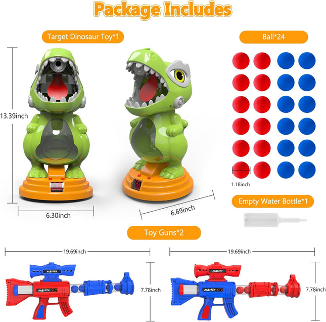 Moving Dinosaur Shooting Game Toy with Gun Lights Sound Mist Spray for Kids