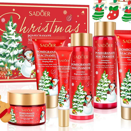 6PCS Christmas Skincare Gift Set – Pomegranate Moisturize & Hydrate