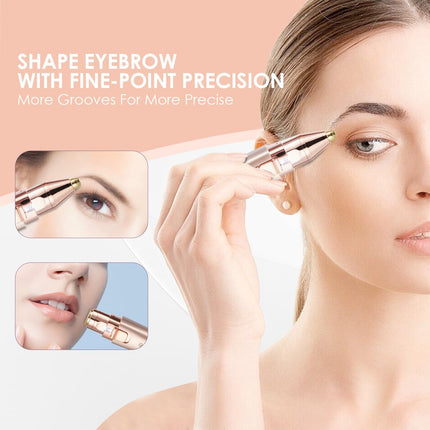 2-in-1 Eyebrow & Facial Trimmer – Rechargeable Hair Remover with LED