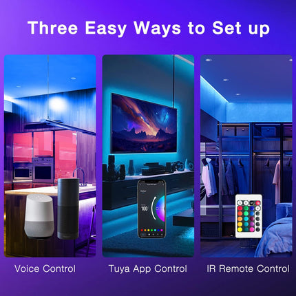 Smart LED Strip Lights 100ft – Color Changing, App & Voice Control
