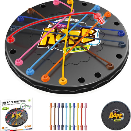 Rope Untangling Puzzle Game Mini Travel Strategy Board Game for Kids & Adults