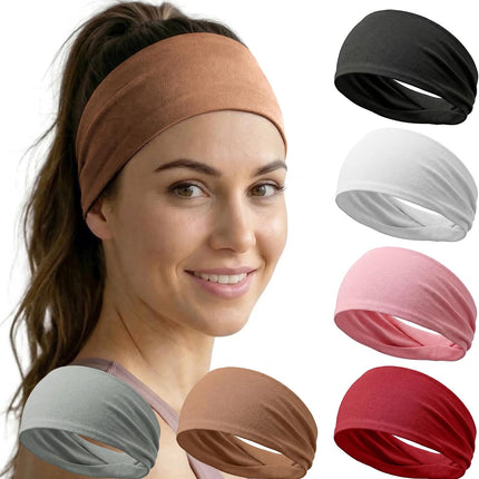 6 Pack Wide Headbands for Women Non Slip Sweat Wicking Workout Yoga Hair Bands