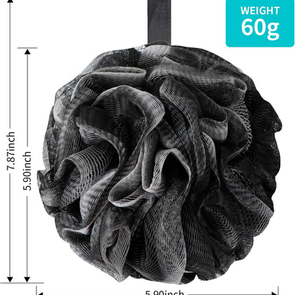 4 Pack Bath Loofah Shower Sponge Soft Mesh Body Scrubber Dark Elf