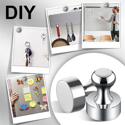 20 Pack Silver Magnetic Push Pins Strong Fridge Magnets for Home and Office