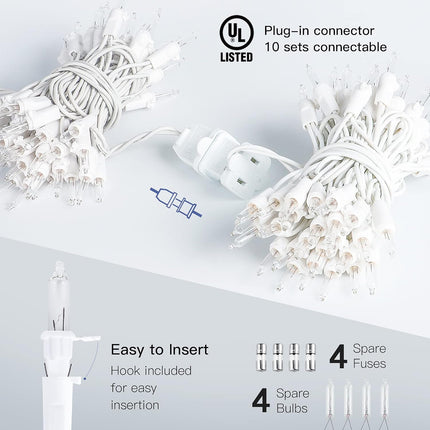 2Pack Clear Christmas Lights – 50ct Warm White Mini String Lights, Indoor/Out