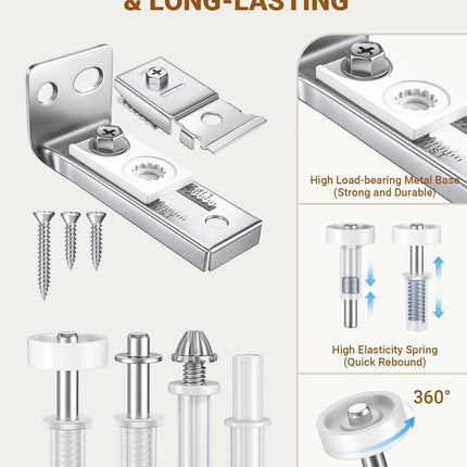 Door Hardware Repair Kit – 2 Sets Bi-Fold Closet Doors with Brackets & Wheels