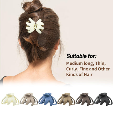 2.8" Octopus Hair Clips for Women, Matte Claw Clips for Thin & Fine Hair, Non-Slip Strong Hold