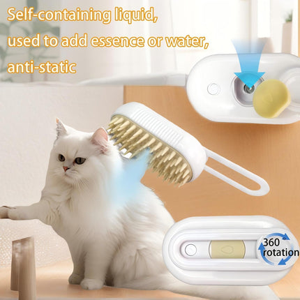Rechargeable Cat & Dog Steam Brush – Skin-Friendly Deshedding Grooming Tool