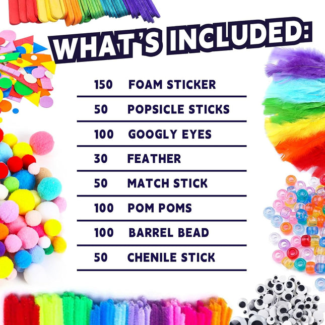 Arts & Crafts Supplies Kit – DIY Craft Set for Kids, Preschool & Kindergarten