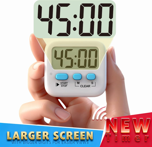 2 Digital Timers for Kids – Classroom, Kitchen, Exercise, Battery Included