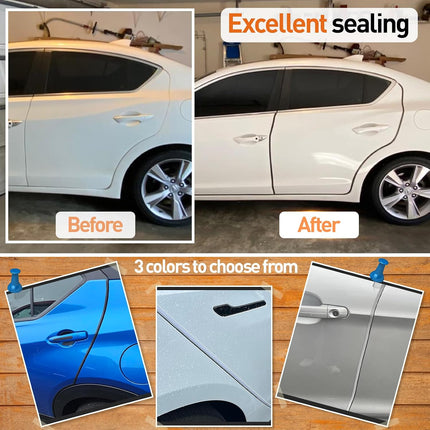 16.4Ft Car Door Edge Guards, 5m U-Shape Rubber Protector Trim, Black