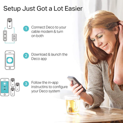 Deco S4 AC1900 Mesh WiFi System 3-Pack, Router Replacement, 5,500 Sq.ft. Range