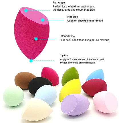12-Pc Makeup Sponge Set, Latex-Free Soft Beauty Blenders for Powder & Liquid